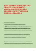 WGU D236 PATHOPHYSIOLODY&colon; OBJECTIVE ASSESMENT  VERIFIED QUESTIONS AND  ANSWERS LATEST VERSION  2023&sol;2024 GRADED A