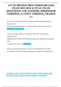 ATI NUTRITION PROCTORED RETAKE EXAM 2023-2024 ACTUAL EXAM QUESTIONS AND ANSWERS &lpar;PROFESSOR VERIFIED&rpar; &vert; LATEST VERSION &vert; GRADED A&plus;