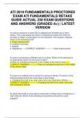 ATI 2019 FUNDAMENTALS PROCTORED EXAM ATI FUNDAMENTALS RETAKE GUIDE ACTUAL 230 EXAM QUESTIONS AND ANSWERS &lpar;GRADED A&plus;&rpar; &vert; LATEST VERSION