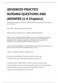 ADVANCED PRACTICE NURSING QUESTIONS AND  ANSWERS (1-6 Chapters)