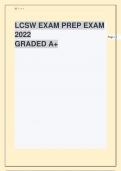LCSW EXAM PREP EXAM 2023 QUESTIONS AND GRADED ANSWERS