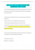 HESI Exit RN V3 QUESTIONS AND ANSWERS 100&percnt; PASS