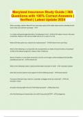 Maryland Insurance Study Guide &vert; 365 Questions with 100&percnt; Correct Answers &vert; Verified &vert; Latest Update 2024 &vert; 32 Pages