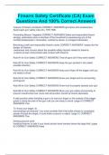 Firearm Safety Certificate &lpar;CA&rpar; Exam Questions And 100&percnt; Correct Answers