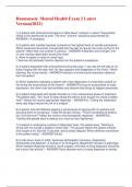 Rasmussen&colon; Mental Health Exam 2 Latest Version&lpar;2023&rpar;