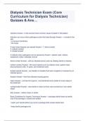 Dialysis Technician Exam &lpar;Core Curriculum for Dialysis Technician&rpar; Quizzes & Ans&hellip;