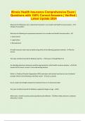 Illinois Health Insurance Comprehensive Exam &vert; Questions with 100&percnt; Correct Answers &vert; Verified &vert; Latest Update 2024