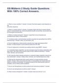 OS Midterm 2 Study Guide Questions With 100&percnt; Correct Answers&period;