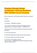 Enphase Storage Design  Certification Training Questions  With Verified Correct Answers