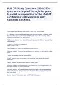 IAAI CFI Study Questions 2024 (250+ questions compiled through the years, to assist in preparation for the IAAI CFI certification test) Questions With Complete Solutions.