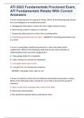 ATI 2023 Fundamentals Proctored Exam&comma; ATI Fundamentals Retake With Correct Anaswers