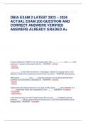 DBIA EXAM 2 LATEST 2023 &ndash; 2024 ACTUAL EXAM 200 QUESTION AND CORRECT ANSWERS VERIFIED ANSWERS ALREADY GRADED A&plus;