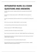INTEGRATED NURS 311 EXAM  QUESTIONS AND ANSWERS