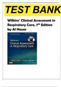 Test Bank for Wilkins' Clinical Assessment in Respiratory Care 7th Edition by Albert J&period; Heuer  Complete Guide A&plus;