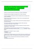 Healthcare Quality Improvement and Risk Management - C430 Exam Questions and Answers
