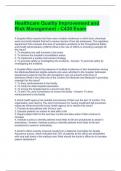Healthcare Quality Improvement and Risk Management - C430 Exam -Graded A
