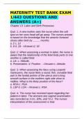 MATERNITY TEST BANK EXAM1/443 QUESTIONS AND ANSWERS 