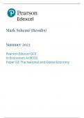 Edexcel A Level Economics &lpar;A&rpar; Paper 2 Mark Scheme June 2023