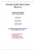 Solutions for Corporate Finance, 5th Canadian Edition Berk (All Chapters included)