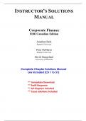 Solutions for Corporate Finance&comma; 5th Canadian Edition Berk &lpar;All Chapters included&rpar;