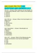 ABO EXAM PRE-TEST/100QUESTIONS AND ANSWERS 