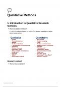 Samenvatting - Qualitative Methods (Active Recall Method) - MAN-BCU2033