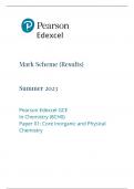 Edexcel AS Level Chemistry Paper 1 Mark Scheme June 2023