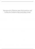 Management ofpatients with dysrhythmias and conduction problems med surg study guide