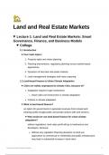 Samenvatting - Land and Real Estate Markets: Smart Governance, Finance and Business Models (Active Recall Method) - MAN-MPL035