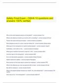   Safety Final Exam - OSHA 10 questions and answers 100&percnt; verified&period;