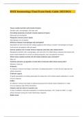 HMX Immunology Final Exam Study Guide 2023/2024
