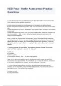 HESI Prep - Health Assessment Practice Questions And Answers All Verified A&plus; Graded
