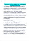 Progressive Care RN A Test Guide With Complete Solution