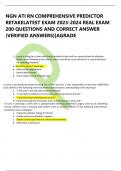 NGN ATI RN COMPREHENSIVE PREDICTOR RETAKELATEST EXAM 2023-2024 REAL EXAM  200 QUESTIONS AND CORRECT ANSWER (VERIFIED ANSWERS)|AGRADE
