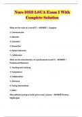 Nurs 1013 LSUA Exam 1 With Complete Solution