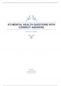 ATI MENTAL HEALTH QUESTIONS WITH CORRECT ANSWERS 2023/2024