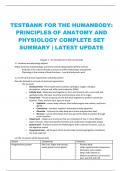 TESTBANK FOR THE HUMANBODY:  PRINCIPLES OF ANATOMY AND  PHYSIOLOGY COMPLETE SET  SUMMARY | LATEST UPDATE 