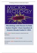 Microbiology with Diseases by Body System Chapter 1 Exam Questions & Answers Already Graded A&plus; 2024&period;