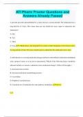 ATI Pharm Proctor Questions with Correct  Answers Already Passed Graded A&plus;