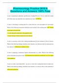 Pharmacology Practice A Questions and Answers 100&percnt; Pass