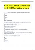 CIS 2200 Exam Questions with All Correct Answers