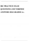 IRC PRACTICE EXAM QUESTIONS AND VERIFIED ANSWERS 2024 GRADED A+.