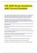 CIS 2200 Study Questions with Correct Answers
