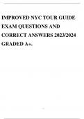 IMPROVED NYC TOUR GUIDE EXAM QUESTIONS AND CORRECT ANSWERS 2023/2024 GRADED A+.