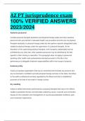 AZ PT jurisprudence exam 100&percnt; VERIFIED ANSWERS  2023&sol;2024