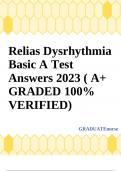 Relias Dysrhythmia Basic A Test Answers 2023 ( A+ GRADED 100% LEVEL UP)