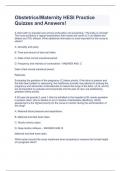 Obstetrics&sol;Maternity HESI Practice Quizzes and Answers&excl;