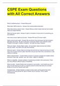 CSPE Exam Questions with All Correct Answers