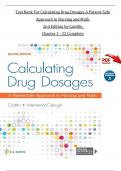 Calculating Drug Dosages: A Patient-Safe Approach to Nursing and Math 2nd Edition TEST BANK by Castillo, Verified Chapters 1 - 22, Complete Newest Version