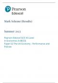 Edexcel as level economics a paper 2 mark scheme june 2023